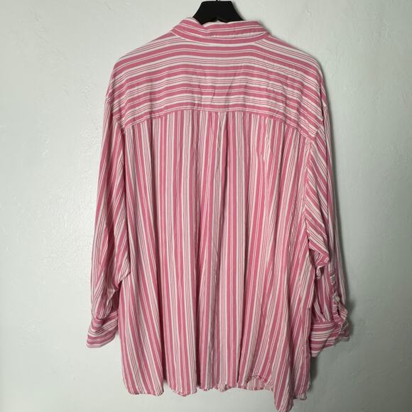 Torrid Striped Rayon Slub Drop Shoulder Button Up Top Shirt Womens Size 4X - Picture 3 of 7